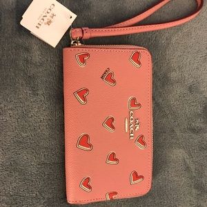Coach heart print wristlet